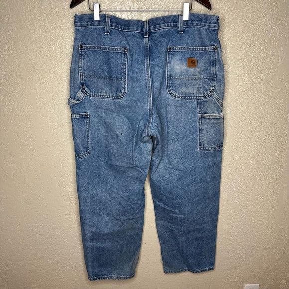 Vintage Carhartt Denim Double Knee Jeans Dungaree Fit 38X30 - Picture 4 of 7